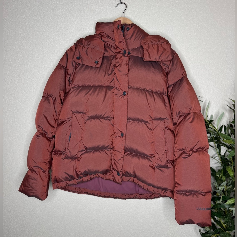 Lululemon Goose Down Hooded Puffer Jacket Sz 4 Rose Bronze Winter Packable Coat - Picture 1 of 7